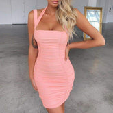 Backless Hip Bodycon Dress Package Hip Bodycon Ladies Casual Summer Cocktail Holiday Slim Sundress
